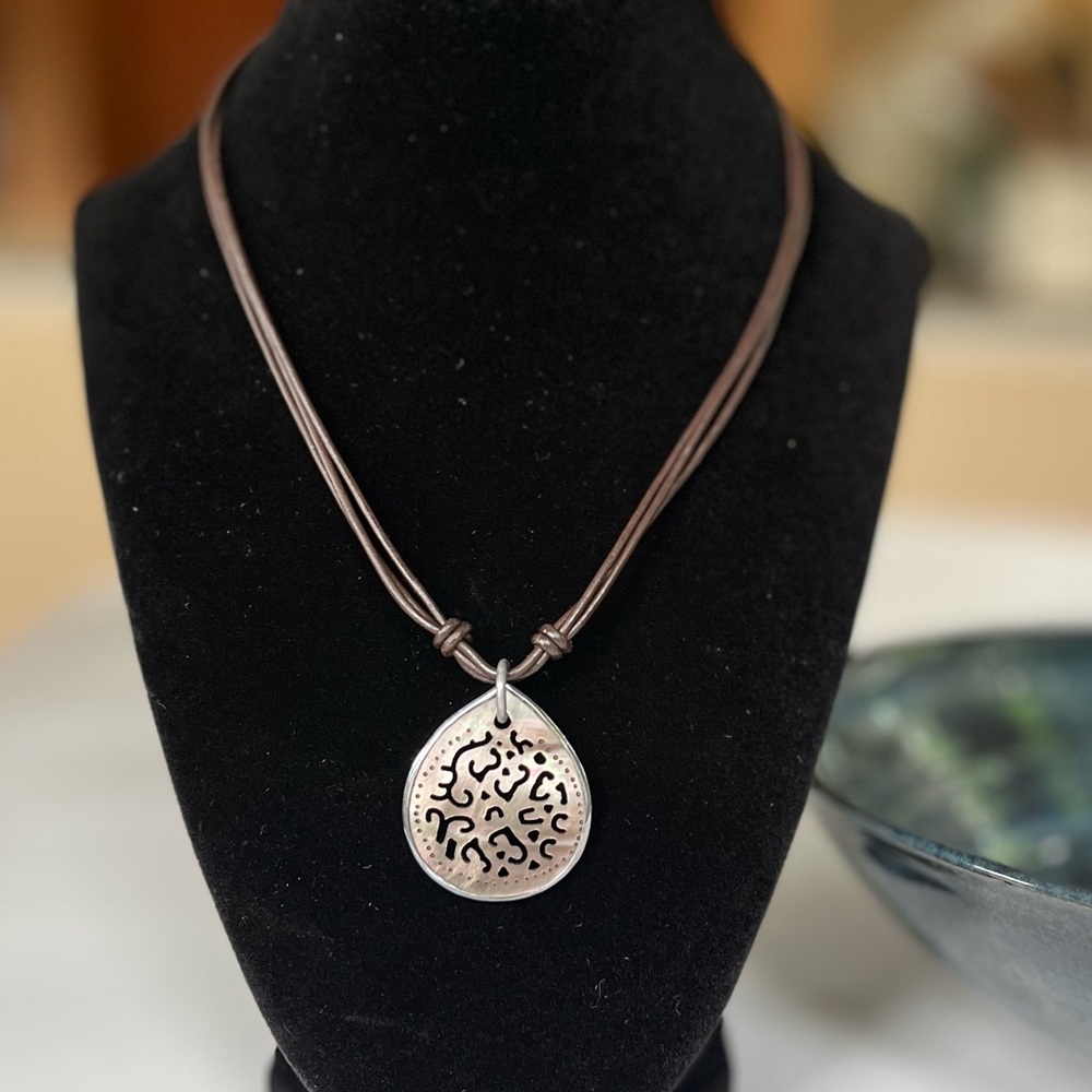 Silpada Silver and Brown Contemporary Necklace